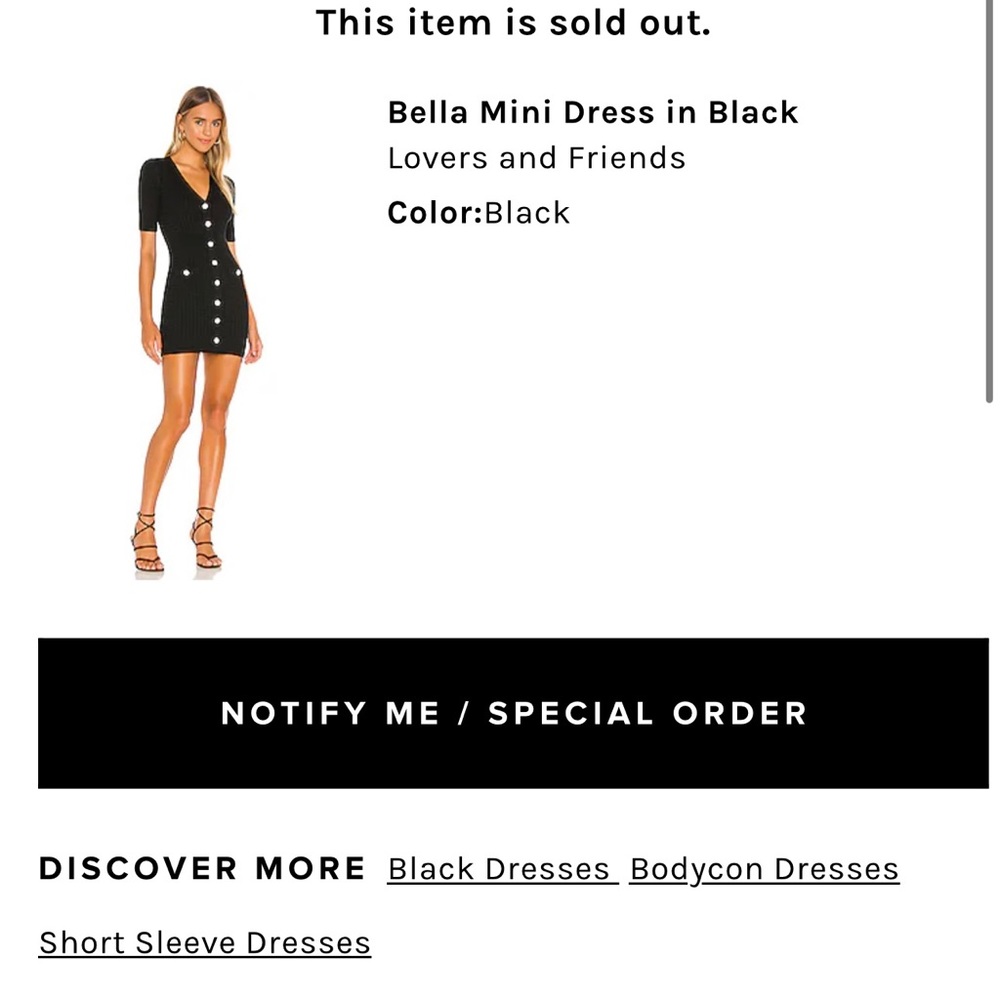 Lovers + Friends Bella Mini Dress in Black